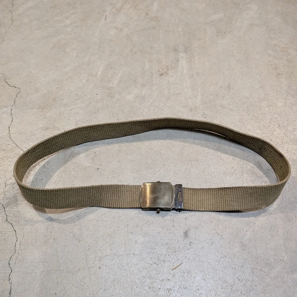 VTG WWII 1942 Officer Belt Mens 36 Brass Brown